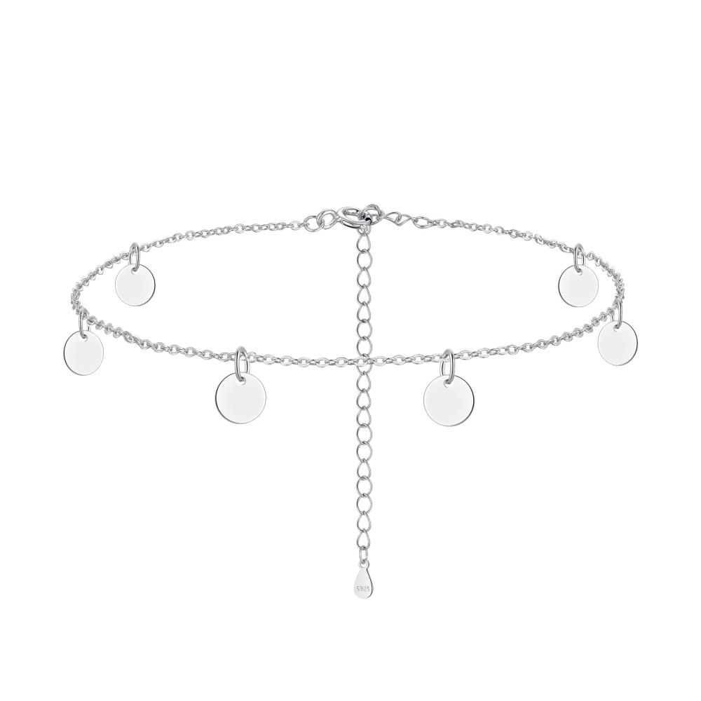 Plättchen Fußkette - Silber