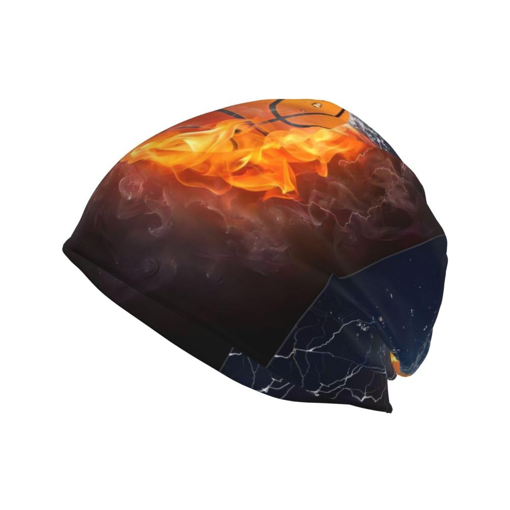 Basketball auf Feuer und Wasserflammenspritzer
