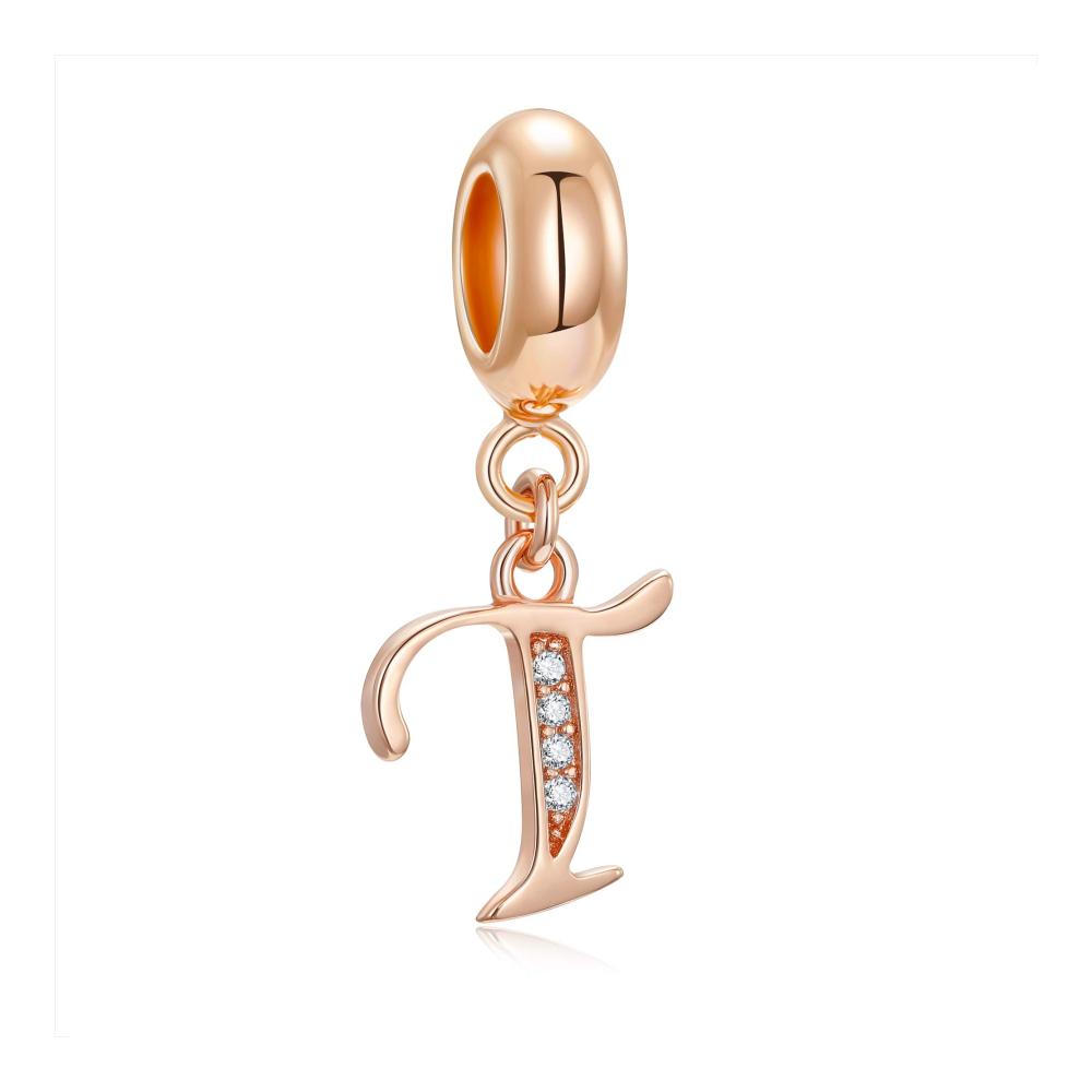 Roségold Buchstabe T
