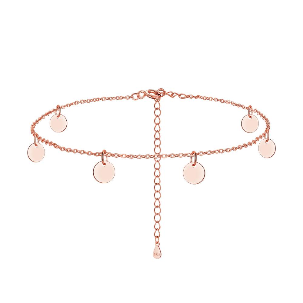 Plättchen Fußkette - Rose Gold