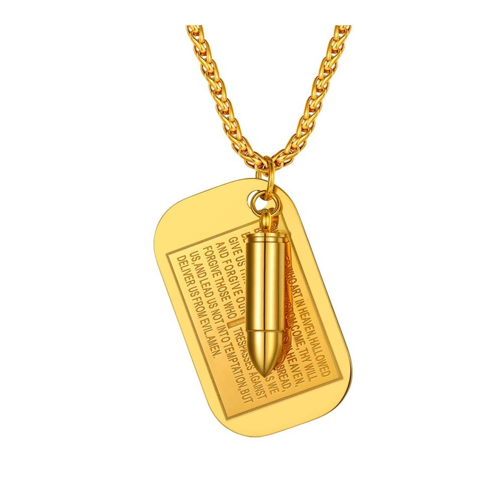 10 Gold Dog Tag mit Patrone