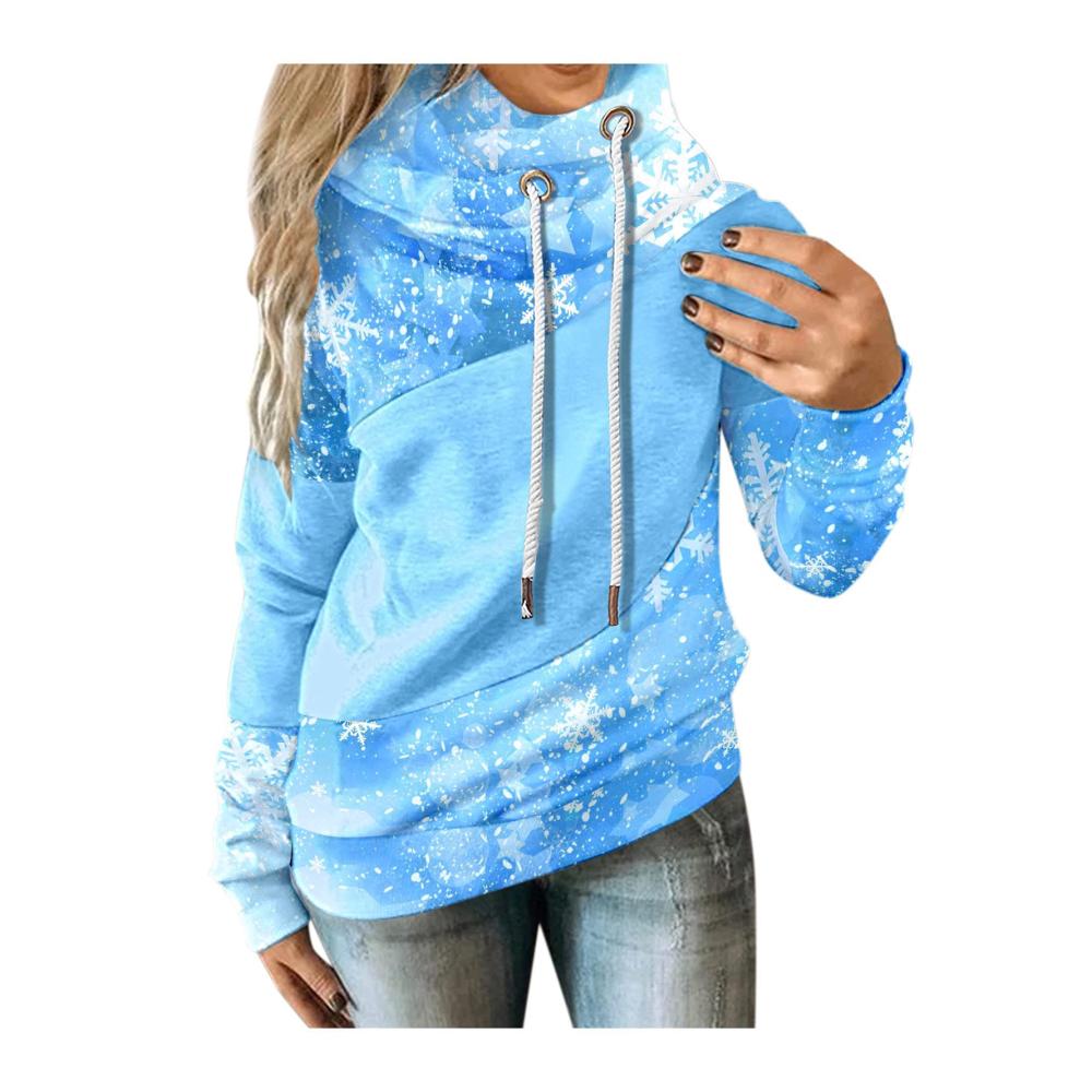 Weihnachtspullover Damen Baumwolle Himmelblau