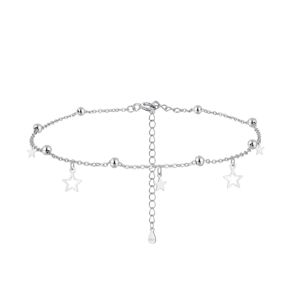 Sterne Fußkette - Silber
