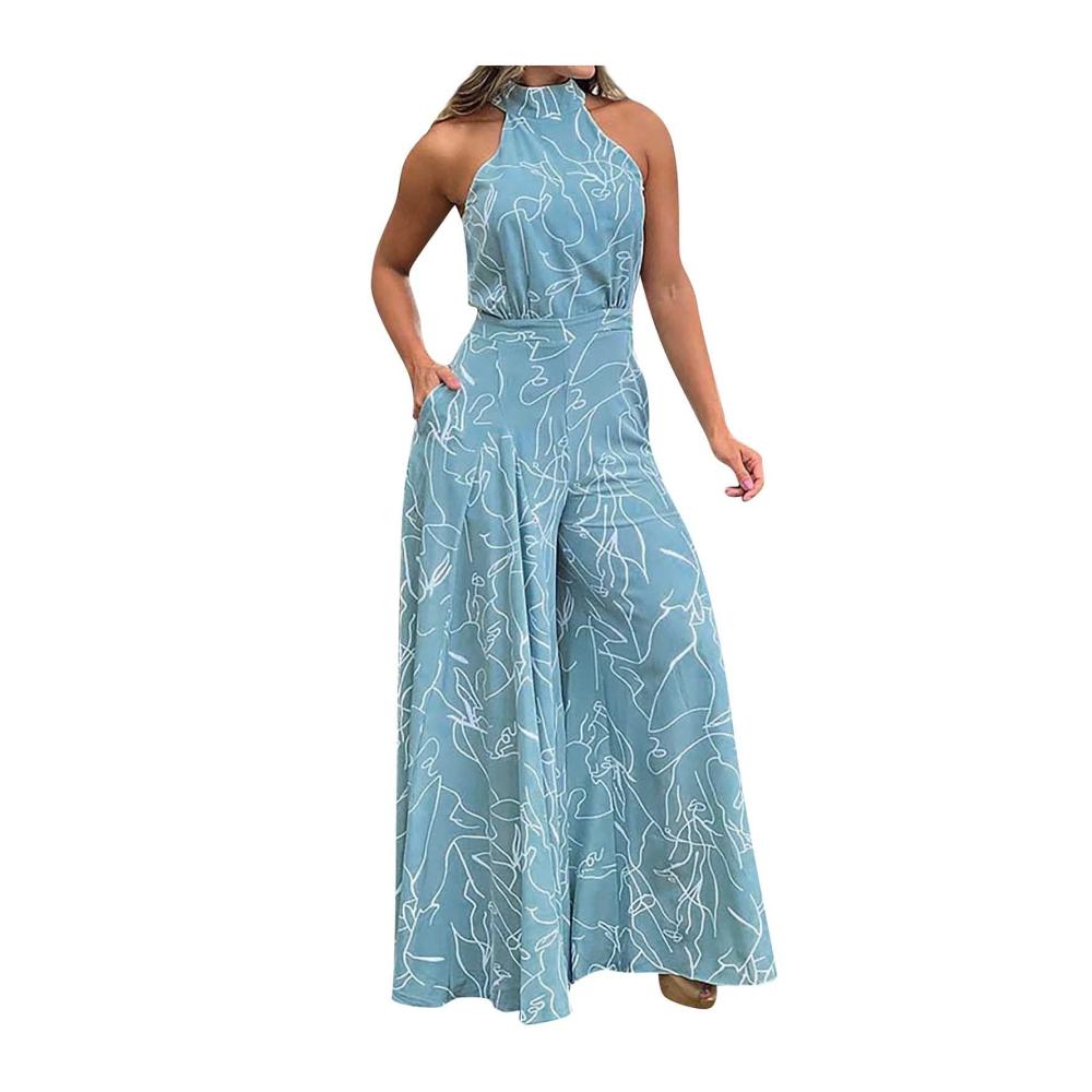 02-himmelblau Overall Damen Elegant
