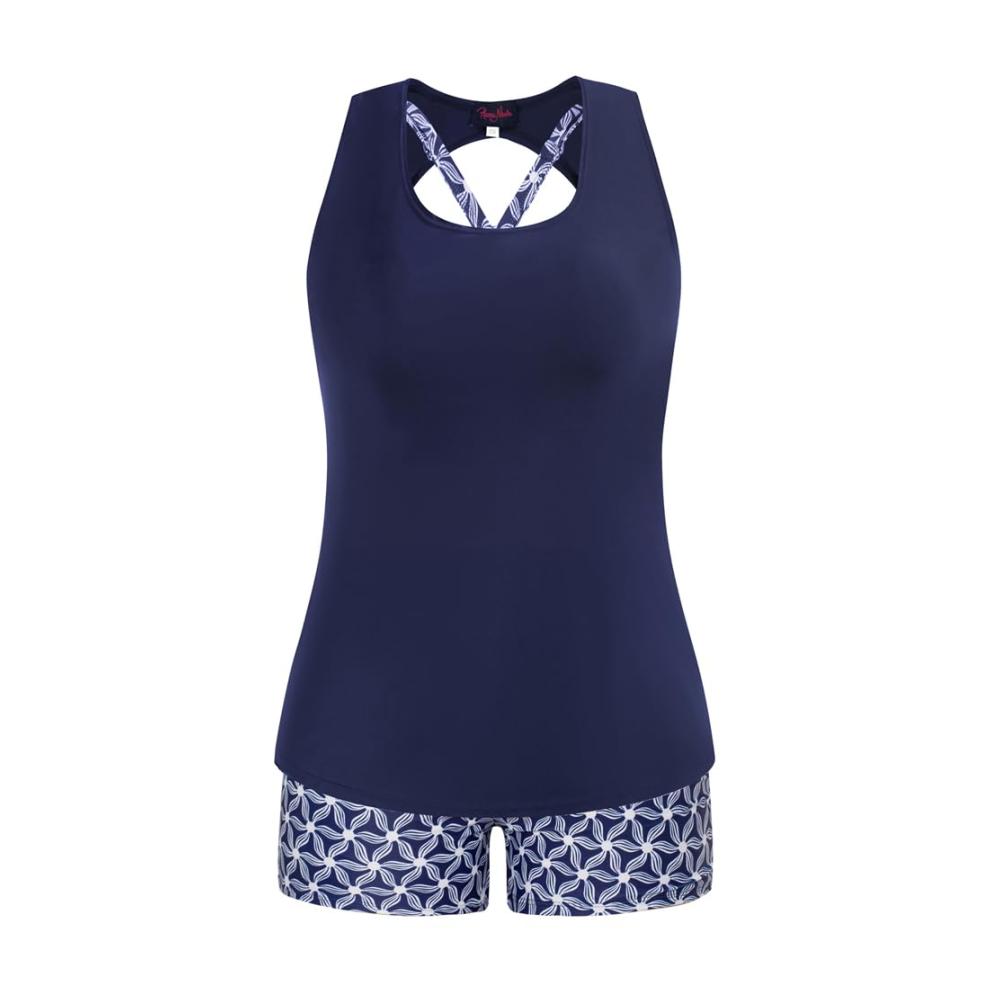 Navyblau Geometrische Blume