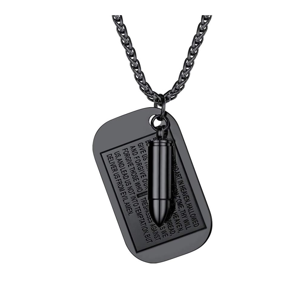 11 Schwarz Dog Tag mit Patrone