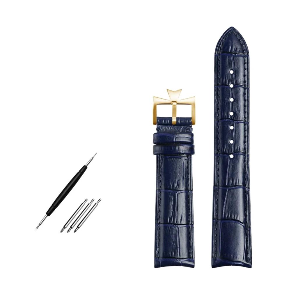 Blaue goldfarbene Schnalle